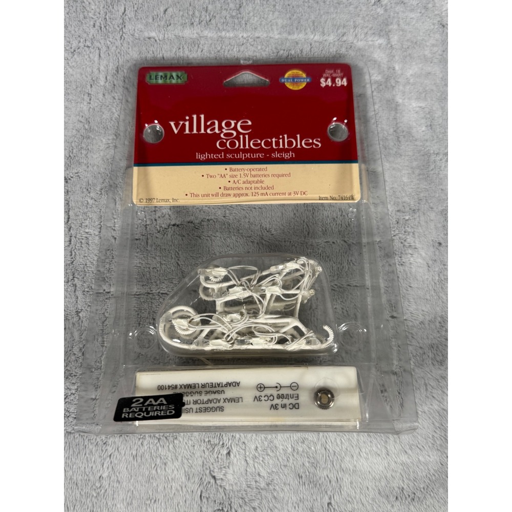 Vintage Lemax Village Collectibles Lighted Sculpture Sleigh Christmas Village